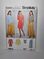 Simplicity S8892 Size 6-14 or Size 14-22 Pants, Dress, Tunic & Top Uncut 2019