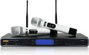BMB Professional Wireless Karaoke Microphone System - White