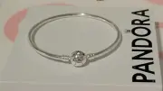 925 Sterling Silver 100% Pandora Stars & Galaxy Clasp Bangle