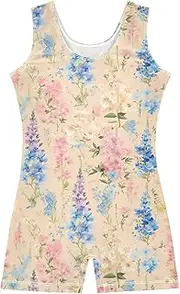 [FRODOTGV] Wildflowers Leotards for Girls Gymnastics Toddlers Dance Biketards for Training, Yoga, Tumbling