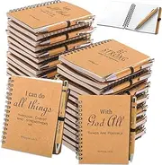30 Sets Christian Gifts Bulk 30 Inspirational Spiral Notebook and 30 Bible Verse Ballpoint Pen Prayer Journal God Scripture Notepad Religious Party Favor for Women Sunday School Church Visitor