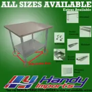 762 x 762mm STAINLESS STEEL #430 COMMERCIAL FOOD PREP WORK BENCH OFFICE TABLE
