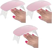 Healvian 3pcs Nail Dryer for Gel Nail LED Nail Dryer Manicure Honeycomb Lip Gloss Tube Mini Mini Light Machine Nail Dryer Curling White Light Nail Dryer Pink