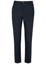 Vince Tapered Cotton-blend Trousers - Navy - 10 10
