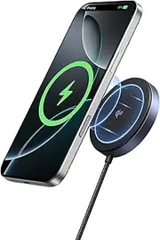 UGREEN MagFlow Qi2 15W Wireless Charging Pad, Wireless Charger MagSafe Compatible, Magsafe Charger with 1.5 m Cable, for iPhone 16/15/14/13/12 and AirPods