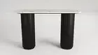 RULA CONSOLE TABLE HALLWAY TABLE WHITE MARBLE TOP WITH BLACK BASE