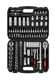 108Piece Socket Wrench And Metric 1/4 And 1/2 Drive Socket Set, Extension