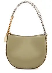 Stella Mccartney Frayme Medium Taupe Faux Leather Shoulder bag One Size