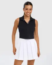 Women's Course Knit Polo - BLACK - BLACK