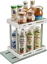 Cywaai spice rack, open double pull out spice jar shelf, space saving, pull out shelf for easy access, suitable for kitchen spice storage