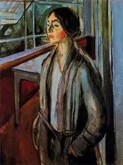 4 Paintings woman on the verandah 1924 Edvard Munch Oil Art on Canvas - Famous Artworks -Size04, 80-$3000 Hand Painted by Art Academies' Teachers