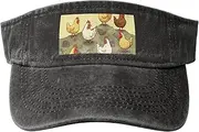 [RLDOBOFE] Sun Visor Hat Adjustable Empty Top Baseball Cap A Brood of Chickens Sun Hats for Women Men Sports Hats Summer Beach Cap