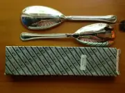 QUEEN VICTORIA LARGE SERVING SPOON & FORK SEEMS SILVER PLATED? NEW IN BOX