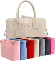 [Generic] Xoppia Bag Organizer compatible with Tods Di Bag Bauletto Mini. Felt Insert Liner for Women Handbag. (Brown, Style A: Exposure)