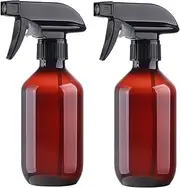 KREMORV Plastic Spray Bottles Clear and Brown Refillable Container Empty Spray Bottle 10oz/300ml Adjustable Head Sprayer and Stream for Cleaning Products, Plants, Pet, Hair