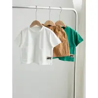 在飛比找ETMall東森購物網優惠-冰瓷棉寬松薄款夏裝涼爽兒童T恤