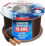 Cables Direct Online Speaker Cable 250FT 18AWG 2 Conductors (18/2) CL3 Rated CCA (Copper Clad Aluminum) Black Jacket Compatible with Low Voltage LED Wire, Car Audio, Home Theater