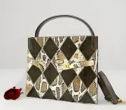 AUTH NWT $1298 Tory Burch Lee Radziwill Diamond Exotic Small Double Bag-Multi