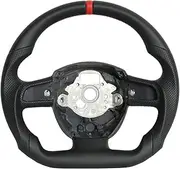 Compatible With Audi A3 A4 A5 S4 S5 RS3 RS4 RS5 2008 2009 2010 2011 2012 Full Leather Steering Wheel Flat Bottom Steering Wheel Sport Wheel