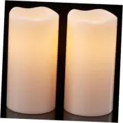 3” x 6 ” Outdoor Waterproof Flameless Pillar Candles with Timer, D3" x H6"6"