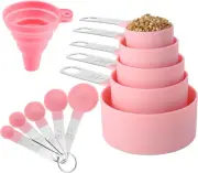 Measuring Cups and Spoons Set of Kitchen Gadgets 10 Pieces, Stackable Stainless