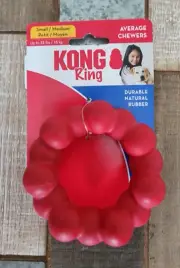 KONG Ring Durable Rubber Dog Chew Toy Teething Aid