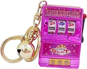 Generic Mini Slot Machine Keychain, Key Chain, Miniature Birthday Fruit Machine Slot Machine Pendant, Mini Arcade Game Toy for
