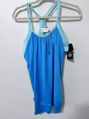 NWT Marika Tek Blue Tank with Built in Bra Women's Size Large