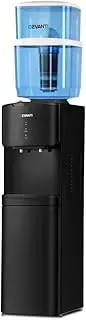 Devanti Water Dispenser Top Loading Cooler for Office Home Living Room Indoor, Stand Cold Hot Chiller Purifier 22L Capacity Bottle with 2 Filter, Freestanding Black Temperature Settings