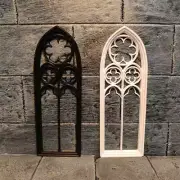 2PC 1/12 Scale Dollhouse Miniatures Accessories Vintage Gothic Windows Unpainted