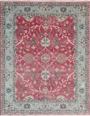 Hand-Knotted Wool Rug Vintage Persian Carpet Traditional Handmade Home decor Rug