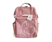 W09 Backpack Smiling Face Mommy Bag Fashion Men and Women Couples Travel Backpack Light Shoulder School Bag Travel Bag