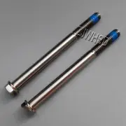 2pcs M8 x 95 Titanium Ti Screw Bolt Hexagon Hex Head Flange + Blue ThreadLocker