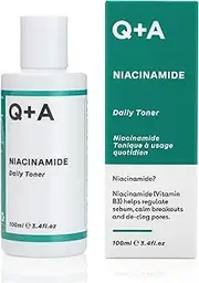 Q+A Niacinamide Daily Toner: Advanced Facial Toner for Reducing Breakouts, Clearing Pores & Enhancing Skin Health, Ideal for Everyday Radiance and Smoothness - 100ml/3.4fl.oz