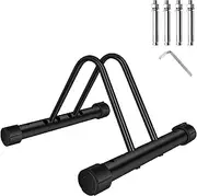 MTB Bike Stand, Bike Storage Rack, Bicycle Floor Parking Stand, Adjustable Bike Stand for Different Width Tires, Metal Outdoor Bicycle Loop Rack Bike Storage Holder for Garage or Shed