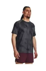 Men's Under Armour Tech 2.0 Lino Print Short Sleeve Tee Color Black/Gray Large