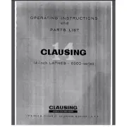 Clausing 14" 6900 Series Lathe Operations & Parts Manual 1965 18 pages