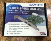 SKYTEX 2-port Superspeed Usb 3.0 Pci-e Host Card Japan NEC Chipset NEW SEALED