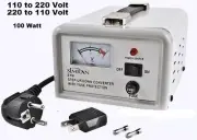 Simran SYM-100 Watt Step Up Down Transformer 110v to 220v Converter W/ Meter