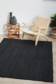 Rug Culture Black Hand Braided Jute Rug