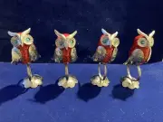 NAPKIN RING HOLDERS Made of Nickel Bronze and Ceramic Set of 4