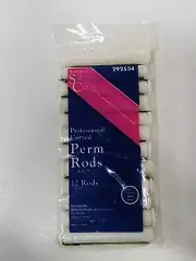 Vintage Salon Care Slotted Perm Rods 12 Pack White 1/2" New 3" L Hair Beauty