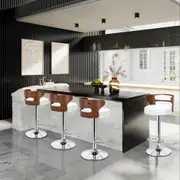 4x ALFORDSON Bar Stools White