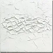 3Hdeko - 3D White Textured Abstract Canvas Wall Art Hand Painted Plaster Minimalist Wall Art White Paint Stroke Oil Painting, Neutral Wall Decor for Living Room Bedroom Bathroom Office, 24"x24" Framed