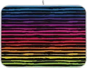 Rainbow Texture Kitchen Dish Drying Mat Absorbent Water Dinnerware Protective Pad Double-sided Use Dishes Rack Mat 18x24 inch Ancients Line
