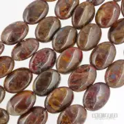 10 Genuine Natural Pietersite Flat Oval Beads 13mm x 18mm 7" #22065