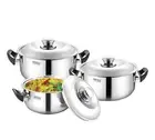 Stainless Steel Hot Serve Double Wall Insulated Hot Pot Casserole Combo Set 3 pc