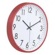 12 Inch Wall Clock, 3D Number Quartz Silent Round Wall Clocks, Red