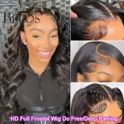 250% Body Wave 13x6 HD Lace Full Frontal Human Hair Wigs Pre plucked 13x4 HD