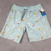 Valor Collective Swim Trunks Shorts Mens Small Emoji Turqouise Drawstring NWT